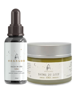 Huile de CBD 6.49% 20ml + Baume du loup au CBD 35mg